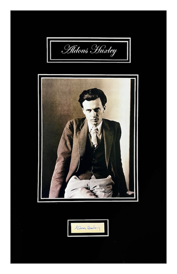 Aldous Huxley Document Cut Museum Framed Ready to Display