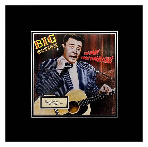 Big Bopper Autograph Book Page Cut Museum Framed Ready to Display