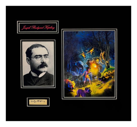 Rudyard Kipling Autograph Cut Museum Framed Ready to Display