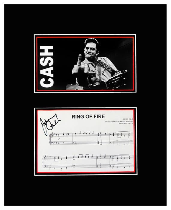 Johnny Cash Autographed Sheet Music Museum Framed Ready to Display