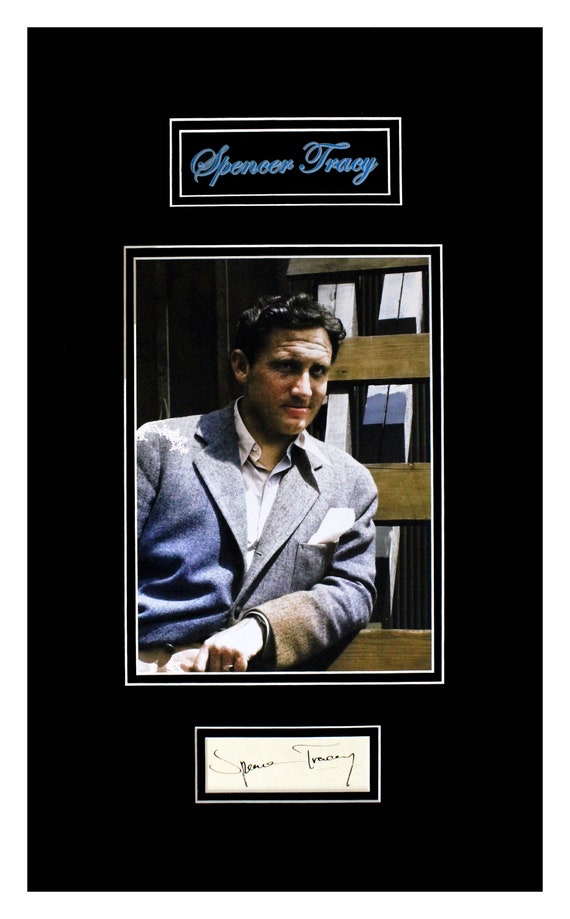 Spencer Tracy Autograph Matted and Museum Framed Ready to Display