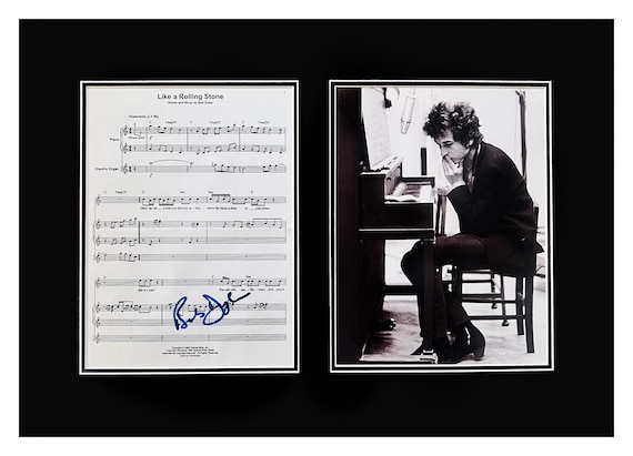 Bob Dylan Autographed Sheet Music Page Museum Framed Ready to Display