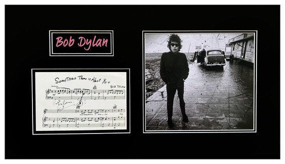 Bob Dylan Original Autograph and Small Drawing Museum Framed Ready to Display