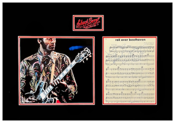 Chuck Berry Autographed Sheet Music Museum Framed Ready to Display