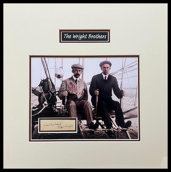 Orville Wright & Wilbur Wright Brothers Signatures Cut Musuem Framed Ready to Display