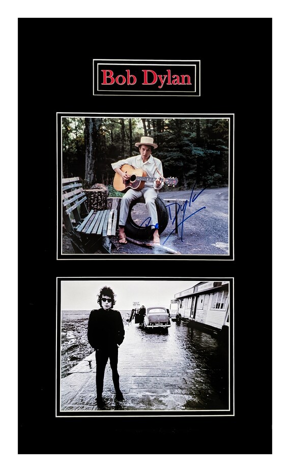 Bob Dylan Signed Autograph Photograph Museum Matted and Framed Ready to Hang