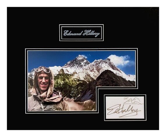 Edmund Hillary Signature Museum Framed Ready to Display