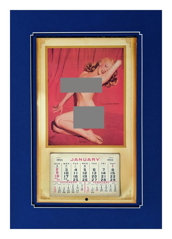 Marilyn Monroe Original 1955 Calendar-Museum Standard Frame Double Matted Ready to Hang