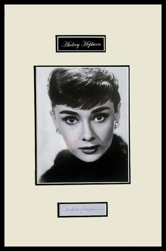 Audrey Hepburn Original Autograph Cut Museum Framed Ready to Display