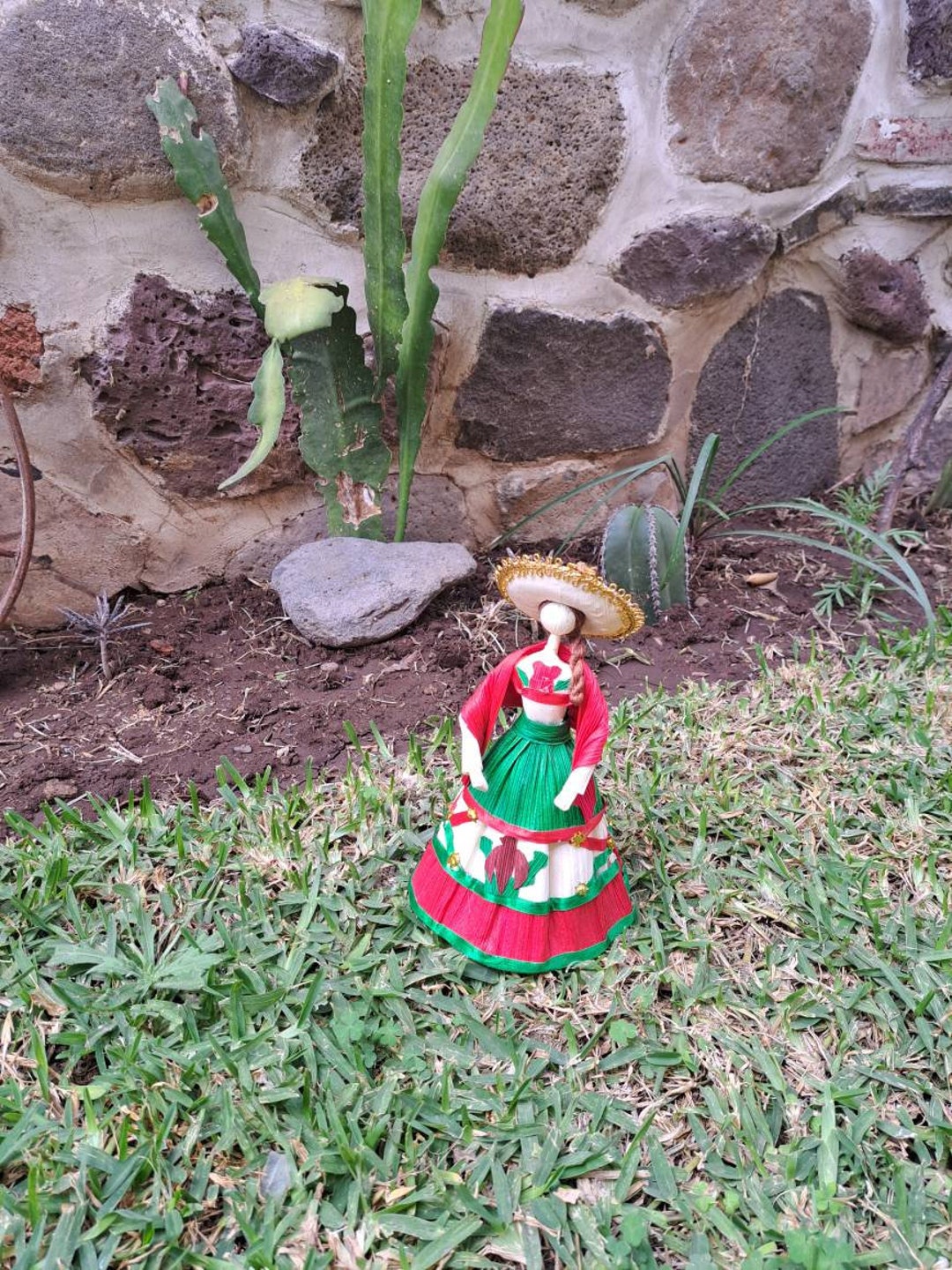 Mexican Corn Husk Doll Patriotic Mexican Flag Dress Etsy