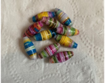 Hand Rolled Paper Beads For Bead Crafting