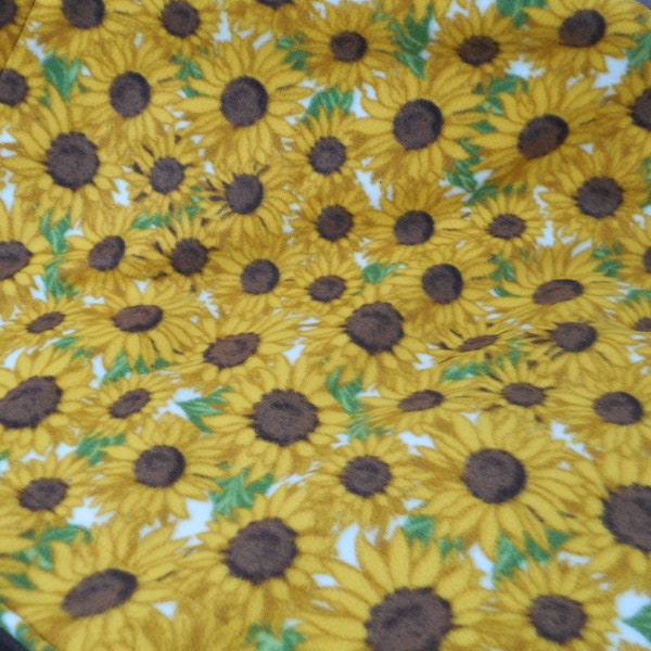 Fleece Cage Liners-Sunflower Pattern-Fleece Cuddle Sacks-Beds, Tunnels and Lofts-Pee Pads, Bottle Pads, Corner Hidey-Custom Sizes