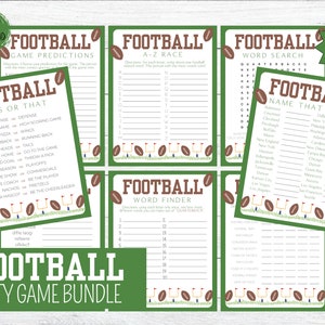 Football Printable Party Game Bundle | Super Bowl Party Games | Printable Football Game | 8 Games Included | Kid Activity | Digital Download