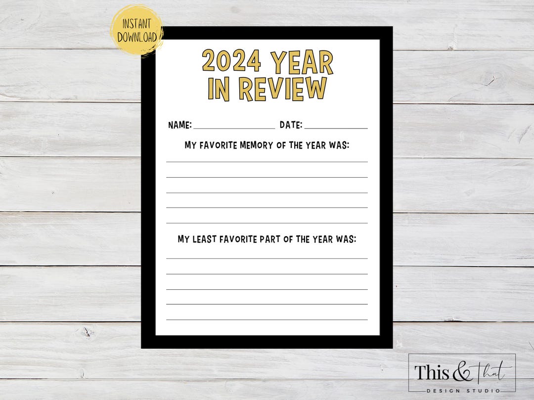 2024 Year in Review New Years Resolution Printable | New Years ...