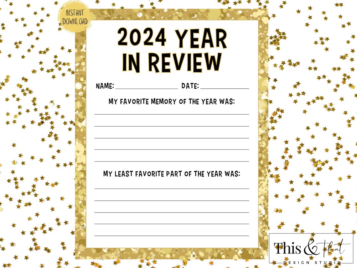 2024 Year in Review New Years Resolution Printable | New Years ...