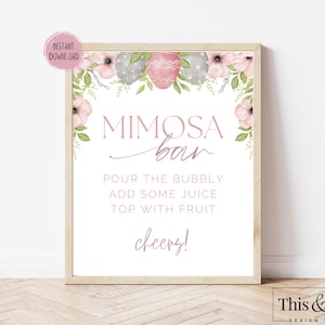 Easter Mimosa Bar Printable Sign | Bridal Shower Mimosa Bar | Easter Brunch Mimosa Bar Sign | Bridal Brunch Bar Sign | Digital Download
