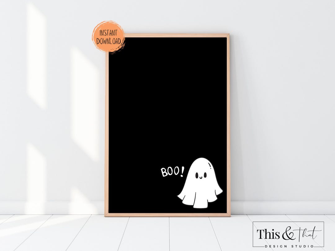 Boo Ghost Printable Sign | Cute Funny Halloween Wall Printable Art ...