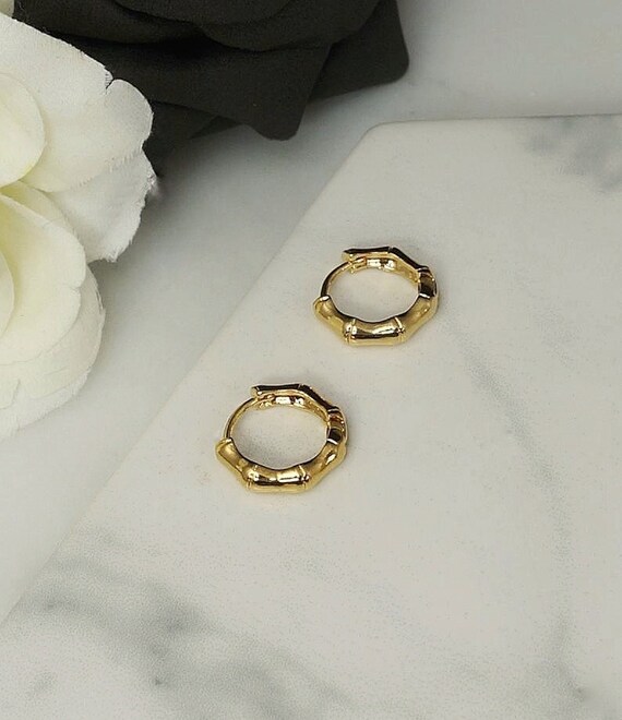 gold plated bamboo earrings