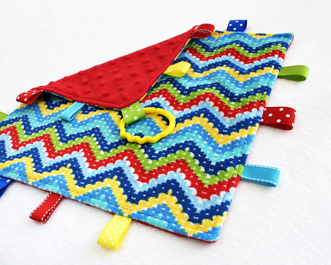 Minky Security Blanket for Baby A Small Ribbon Tag Blanket Etsy UK