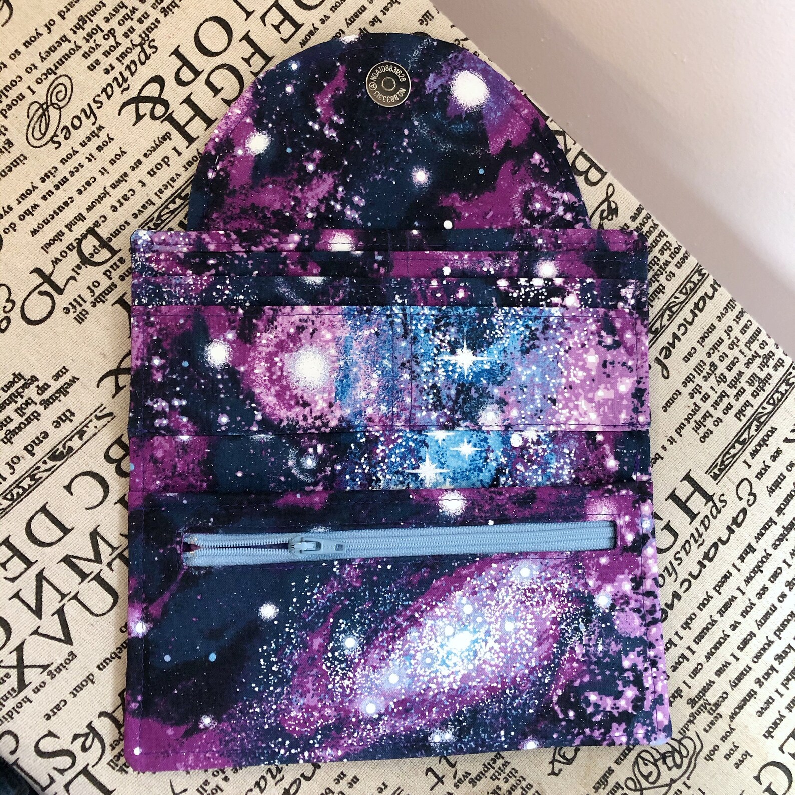 Womens Trifold Galaxy Glitter Fabric Clutch Wallet Ladies - Etsy