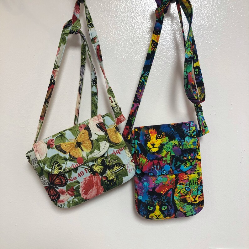 Small Crossbody Cell Phone Pouch With Shoulder Strap Hands Etsy