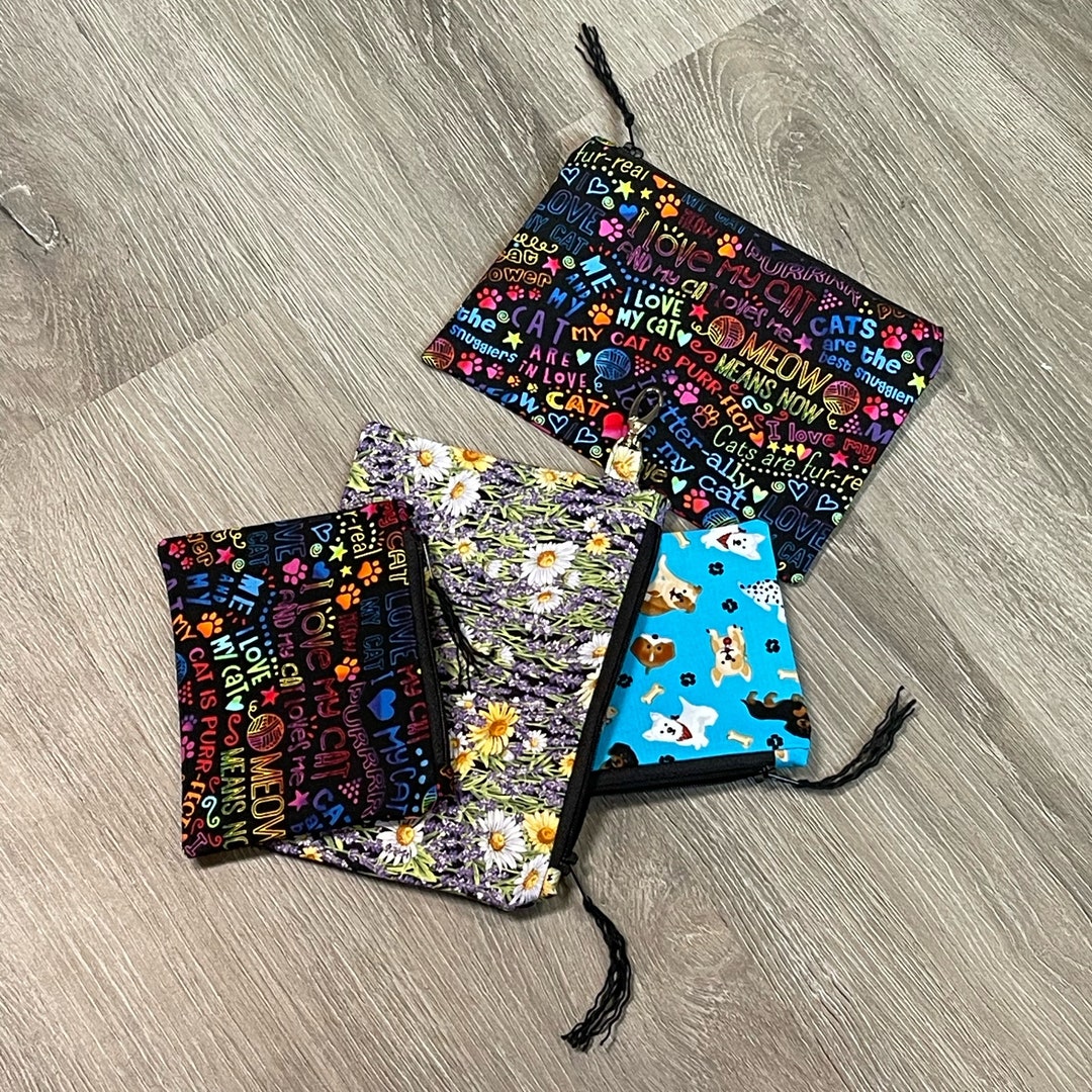 Handmade Small Fabric Zipper Pouch Keychain Coin Pouch Little Etsy