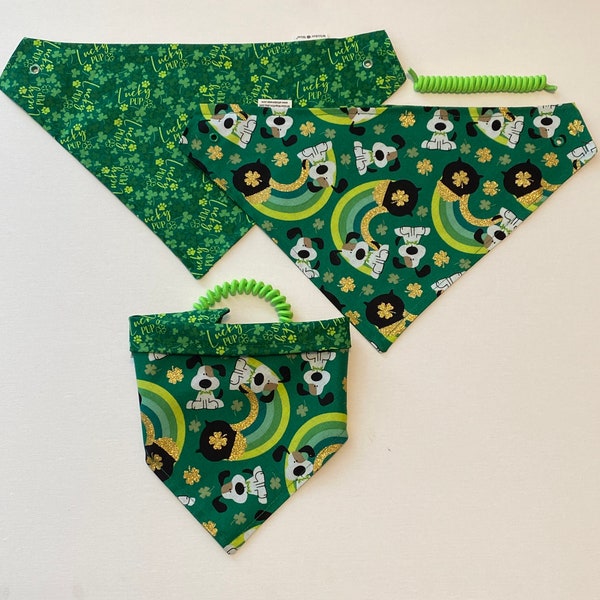 dog scarf, pet bandana, St. Patricks Day, sizes XS-XL, pet scarf, dog bandana, pet clothing, pet attire, every day bandana, pet wear