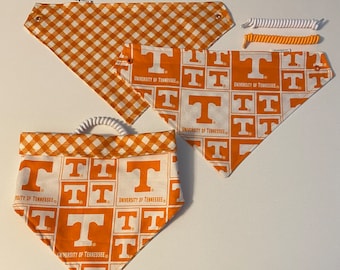 Tennessee football fabric, dog bandana, dog scarf, pet scarf, pet bandana, college football, pet clothing, pet attire