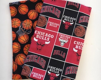 chicago basketball fabric, reversible custom pet bandana, pet scarf, dog bandana, pet clothing, pet attire, dog scarf, basketball bandana