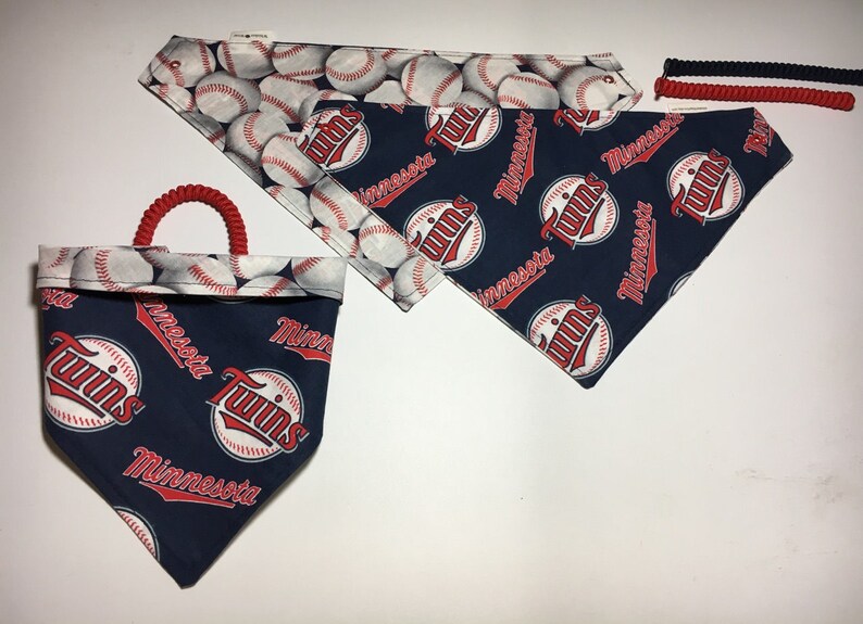baseball bandana pet clothing pet attire dog scarf pet scarf reversible custom pet bandanas minnesota baseball fabric dog bandana