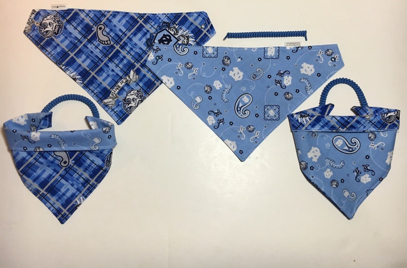 pet clothes custom pet wear reversible pet bandana college football North Carolina fabric dog scarf dog bandana