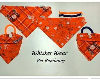 south carolina football fabric, reversible custom pet bandana, no-tie, dog scarf, dog bandana, pet scarf, pet clothes, college football