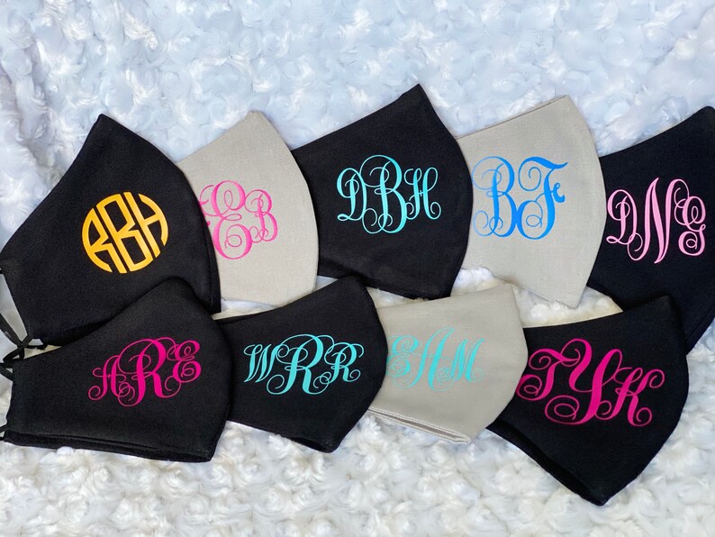 Monogrammed Masks // Personalized Face Mask // Face Mask // Etsy