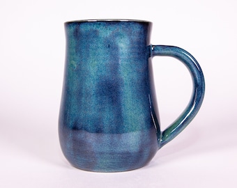 Blue and Green Handmade Pottery Coffee Mug
