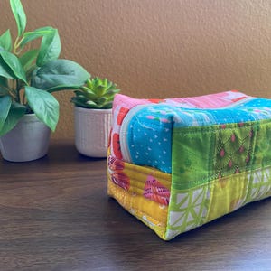 Rainbow Quilted Boxy Zipper Bag, Cosmetic Bag, Ruby Star Society