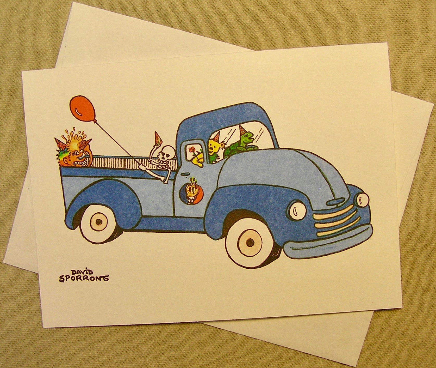 Grateful Dead Birthday Card. Truckin. Regular size