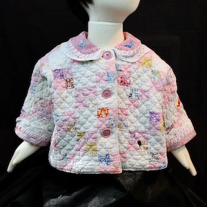 Baby Jacket, OOAK Made From Antique quilt, Size 1