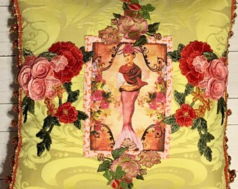 Frida Kahlo OOAK Collage Pillow