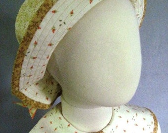 Size 2-3 Girl's Dress, One-of-a-Kind Cotton Flowerpot Pocket Dress and Hat