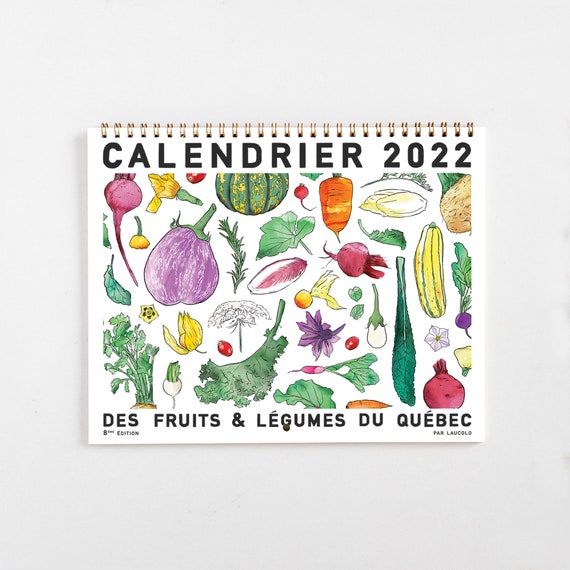 Calendrier Legume 2023 2022 Calendar Binded Seasonal Fruits And Vegetables | Etsy Singapore