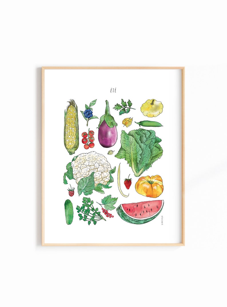 4 Seasons Fruit and Vegetable Posters 11X14 inches Spring, Summer, Fall, Winter Harvests image 5