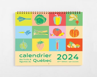 2024 Calendar - Seasonal Fruits and Vegetables