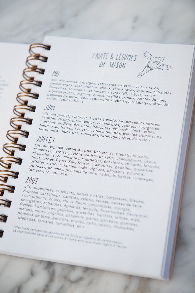 Seasonal Recipe Notebook in French only, made in Québec image 3