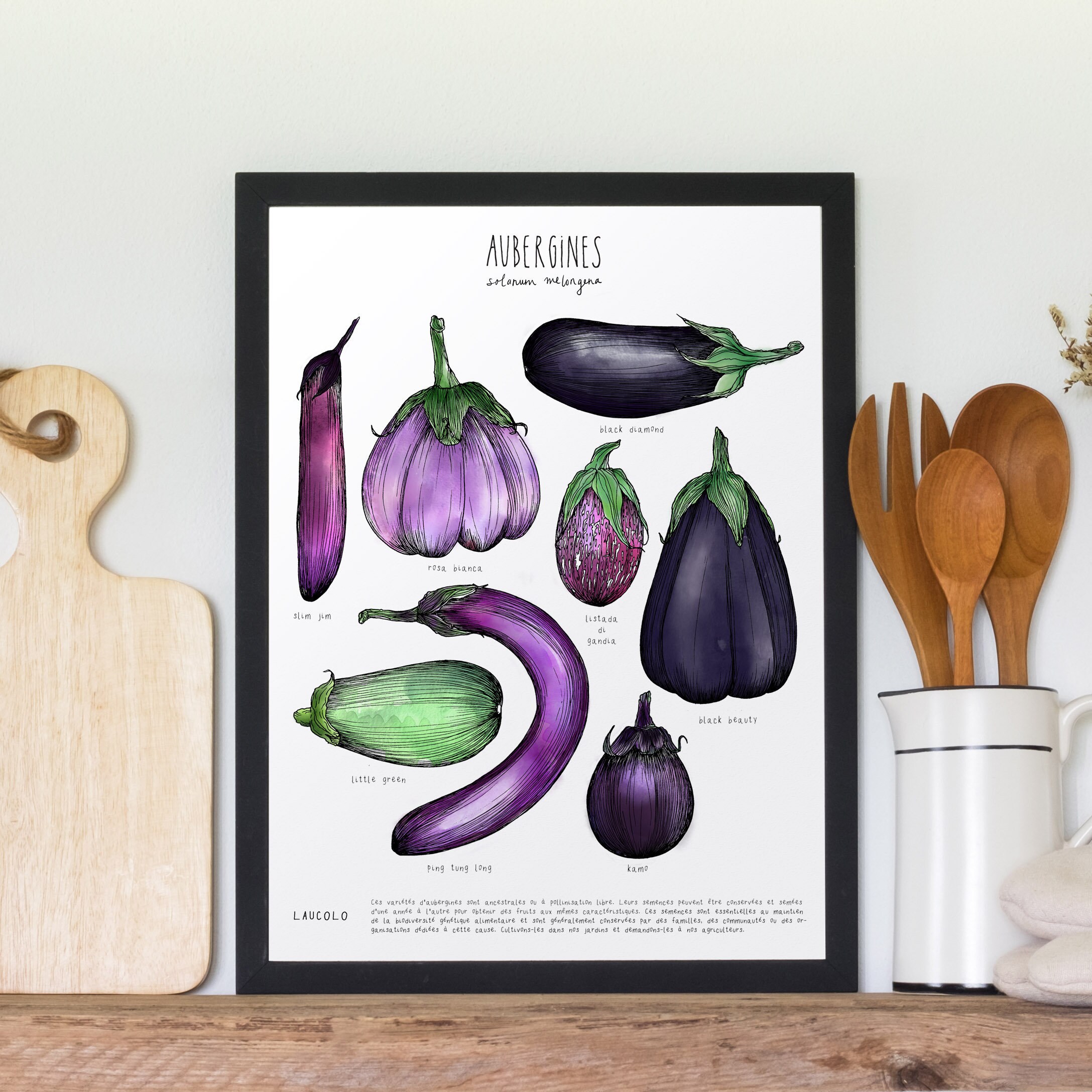Heirloom Eggplant Print white cardstock Etsy