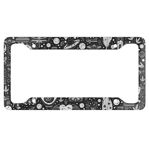 Heart Moth Witchy License Plate Frame Goblincore Academia Boho Car Accessories Witchy Car Decor Boho Frog Goth Car Accessories Gothic Spooky