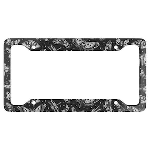 Moth Witchy License Plate Frame Goblincore Academia Boho Car Accessories Witchy Car Decor Boho Frog Goth Car Accessories Gothic Spooky Gift
