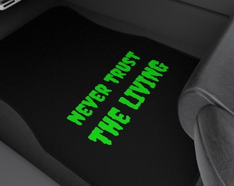 Never Trust the Living tleJuice Floor Mats Goth Car Accessories Halloween Mats Car Interior Gothic Car Accessories Spooky Car Satan Beetle