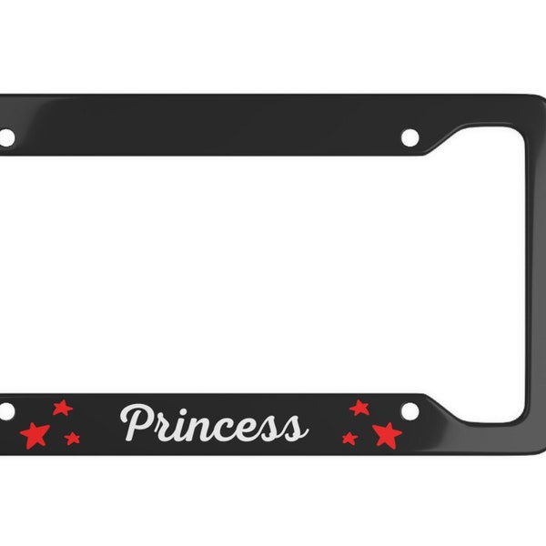 Princess License Plate Frame Emo License Plate Funny License Plate Car Accessories Goth Y2K Gift Cute Pink LGBTQ Pride Heart Gift