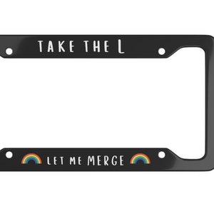 Leve o l deixe-me mesclar moldura da placa de licença gen z emo placa de licença engraçada acessórios do carro goth y2k presente bonito arco-íris bestie