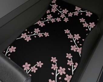 Flower Floor Mat Pink 2枚 Pink Floral Cherry Blossom Car Floor Mats Front Rear Liners